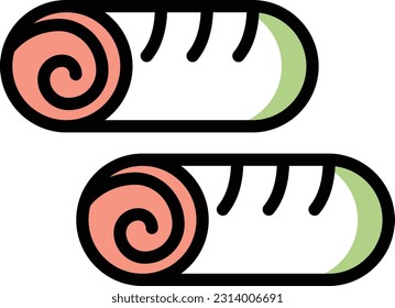 spring roll Vector illustration on a transparent background. Premium quality symmbols. Line Color vector icons for concept and graphic design.