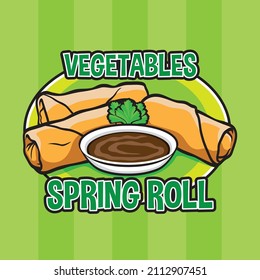 Spring Roll Vector Logo Design