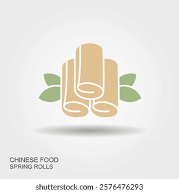 Spring rolls chinese cuisine flat icon vector. spring rolls chinese cuisine sign