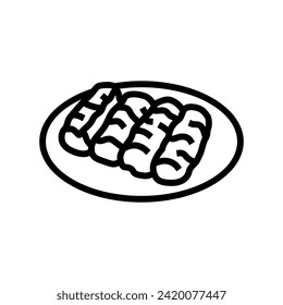 spring rolls chinese cuisine line icon vector. spring rolls chinese cuisine sign. isolated contour symbol black illustration