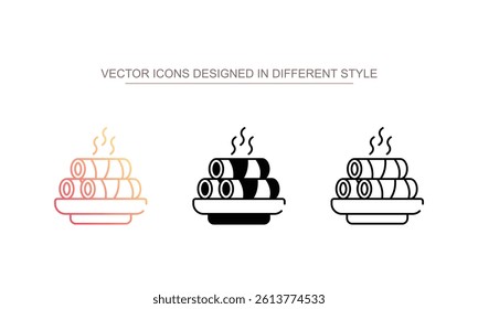 Spring Rolls icon design with white background stock illustration