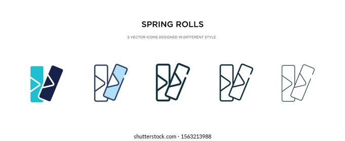 spring rolls icon in different style vector illustration. two colored and black spring rolls vector icons designed in filled, outline, line and stroke style can be used for web, mobile, ui