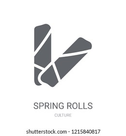 Spring Rolls icon. Trendy Spring Rolls logo concept on white background from Culture collection. Suitable for use on web apps, mobile apps and print media.