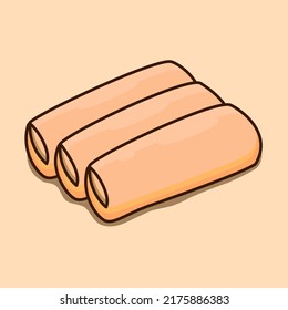 a spring rolls illustration, flat illustration and icon design. can be used for banner, poster and etc