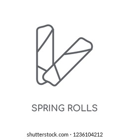 Spring Rolls linear icon. Modern outline Spring Rolls logo concept on white background from Culture collection. Suitable for use on web apps, mobile apps and print media.