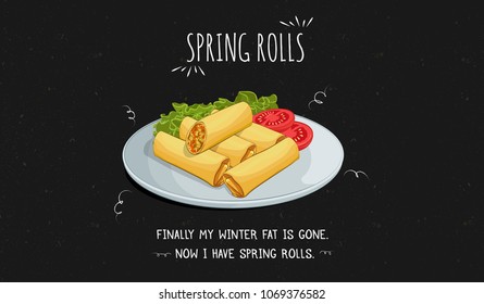 Spring rolls vector