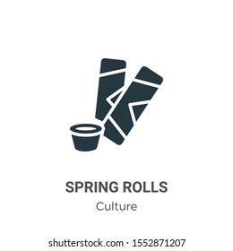 Spring rolls vector icon on white background. Flat vector spring rolls icon symbol sign from modern culture collection for mobile concept and web apps design.