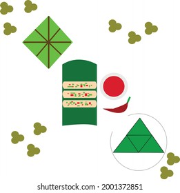Spring rolls and vietnamese food vector design with local taste