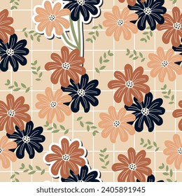 Spring romantic floral pattern Vector for wrapping paper, fabric print, wallpaper.