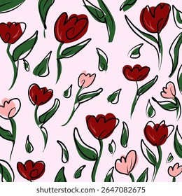 Spring rose flowers pattern for dress motif with vector categories, beautiful motif, creative art