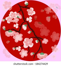 Spring sakura branch.