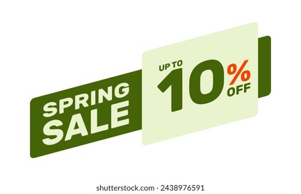 Spring sale up to 10% off. Vector advertising banner or season discount poster. Special offer label. Marketing special price deal.