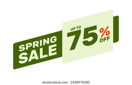 Frühjahrsverkauf bis zu 75% Rabatt. Vektor-Werbebanner oder Saison-Rabatt-Poster. Label für Sonderangebote. Sonderpreis für Marketing.