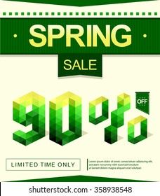 Spring Sale 90% off . for your promotion concept  . Creative business promotional