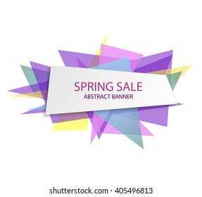 Spring sale abstract banner. Vector colorful banner.