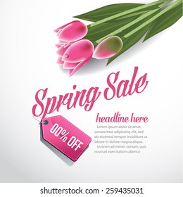 Spring sale advertising background template EPS 10 vector royalty free stock illustration for greeting card, ad, promotion, poster, flier, blog, article, ad, marketing, florist, retail shop, brochure