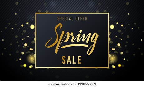 Spring sale background with beautiful colorful flower. Vector illustration template.banners.Wallpaper.flyers, invitation, posters, brochure, voucher discount. - Vector
