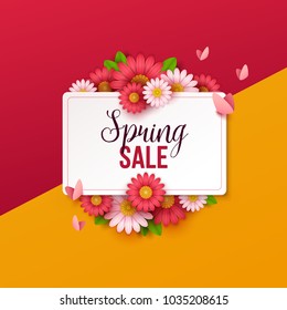 Spring sale background with beautiful flowers. Spring sale background with beautiful flowers.