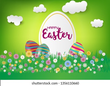 Spring sale background with grass and beautiful flowers, Easter greeting card decoration element, Easter decoration element with spring grass and meadow flowers.