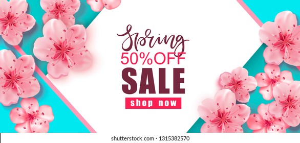 Spring sale background with pink cherry blossoms flowers. Spring sale background with pink cherry blossoms flowers.