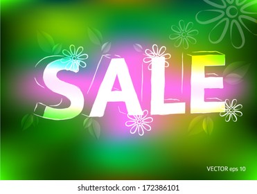 Spring sale background template. EPS 10 vector, grouped for easy editing. No open shapes or paths