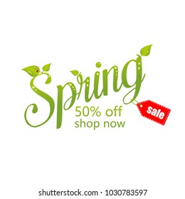 Spring sale background, vector illustration template, banners, Wallpaper, invitation, posters, brochure, voucher discount.