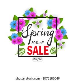 spring sale background. Vector Illustration