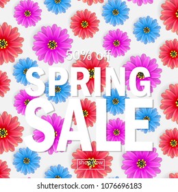 spring sale background. Vector Illustration