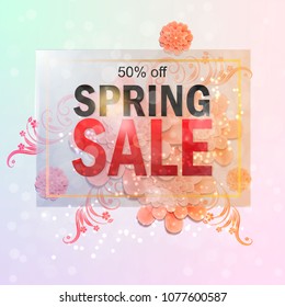  spring sale background. Vector Illustration