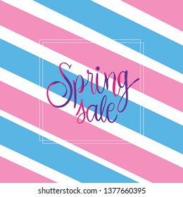 Spring sale background, vector illustration banner, flyer, voucher discount