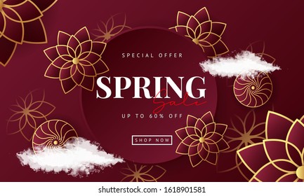Spring sale background vector illustration