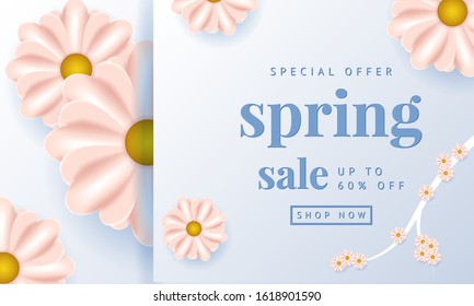 Spring sale background vector illustration