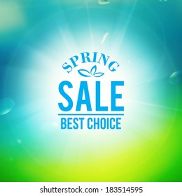 Spring sale background.  Vector illustration.