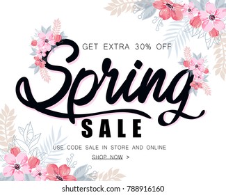 Spring sale background vector illustration.