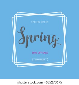 Spring sale background vector template