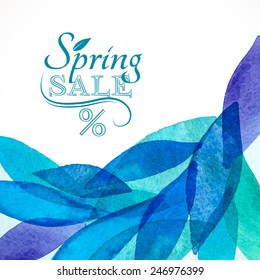 Spring sale background watercolor for card invitation business design