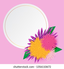 Spring sale banner background with paper flowers on  background for online shopping. Banner perfect for promotions, magazines, advertising, web sites. greeting card decoration element.

