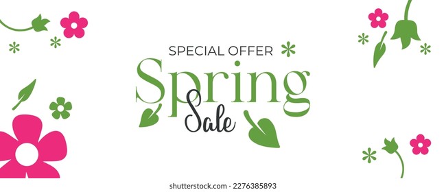 Spring sale banner with beautiful flower.Spring Sale Banner, Sale Poster, Sale Flyer, 