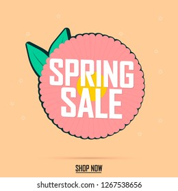 Spring Sale, banner design template, discount tag, discount tag, vector illustration