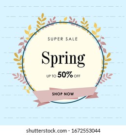 Spring sale banner, Sale banner, discount banner, Sale and discount template.