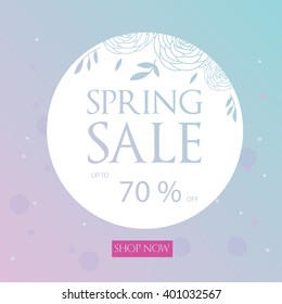 Spring Sale Banner and Floral Background.