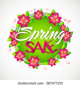 Spring Sale Banner, Sale Poster, Sale Flyer, Sale Vector.