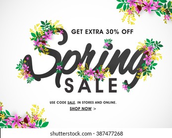 Spring Sale Banner, Sale Poster, Sale Flyer, Sale Vector. 30% Off, Vector illustration. - Shutterstock ID 387477268