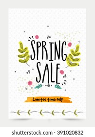 Spring Sale Banner, Sale Poster, Sale Flyer, Sale Vector. 