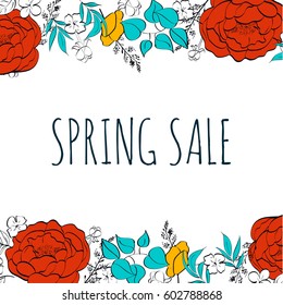 Spring Sale Banner, Sale Poster, Sale Flyer, Sale Vector. Vector illustration.
