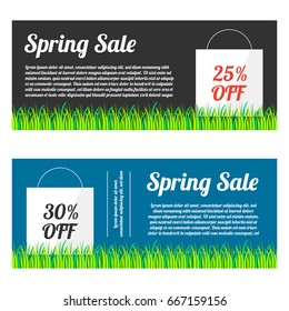 Spring sale banner set
