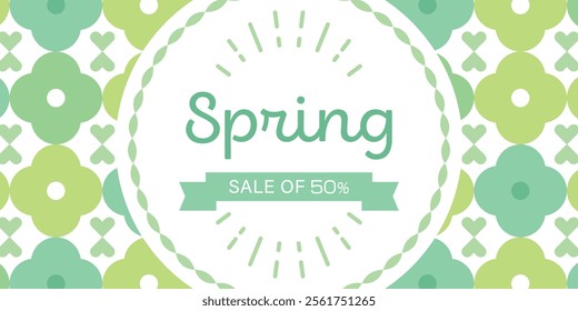 Spring Sale Banner | Simple and Fresh Design ( Vector background Copy Space )