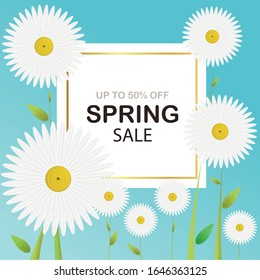 Spring sale banner template background
