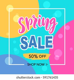 Spring Sale Banner Template Background. Vector Illustration