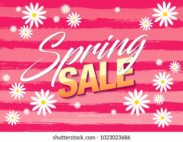 spring sale banner template design, vector illustration